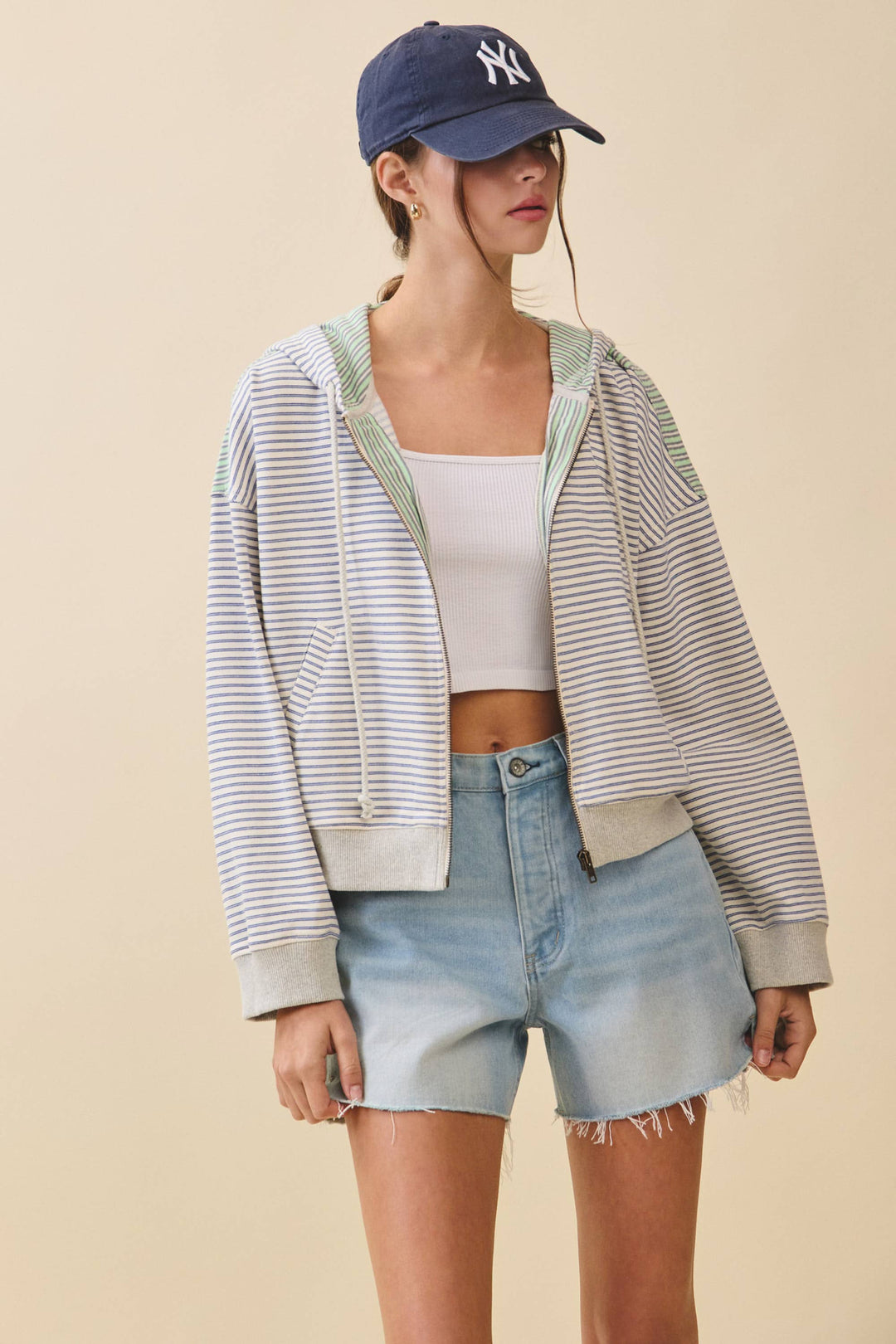 Striped Zip Hoodie