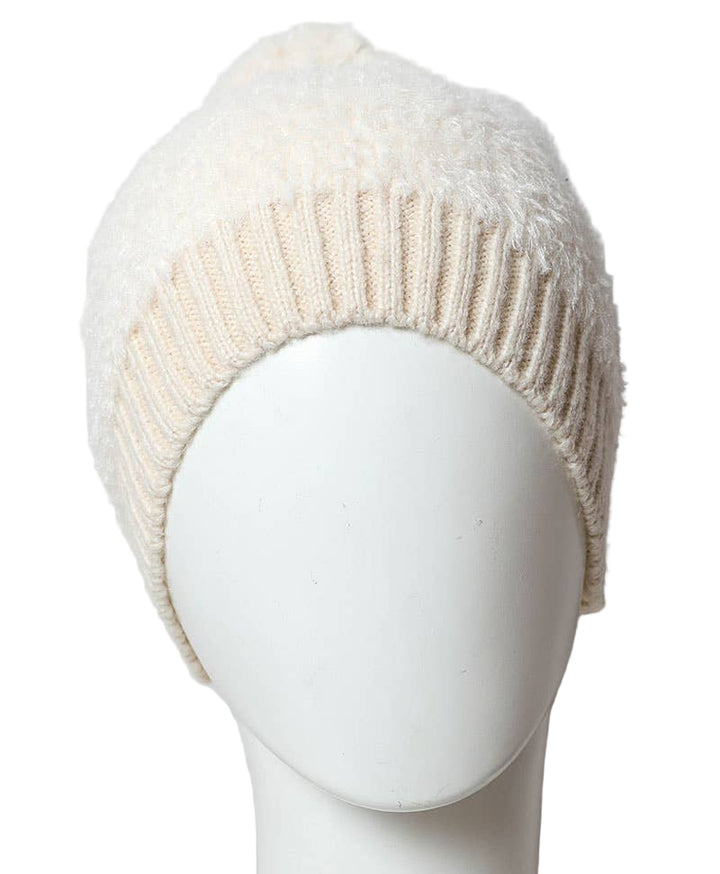 Furry Pom Knit Beanie