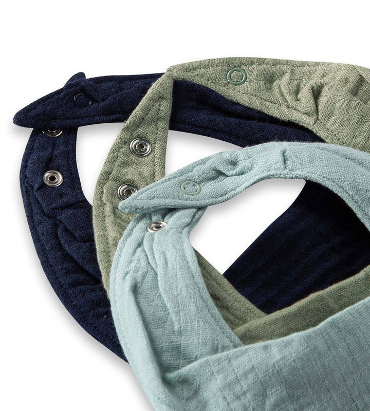 Organic Cotton Baby Bandana Bibs - Sea Foam Set of 5