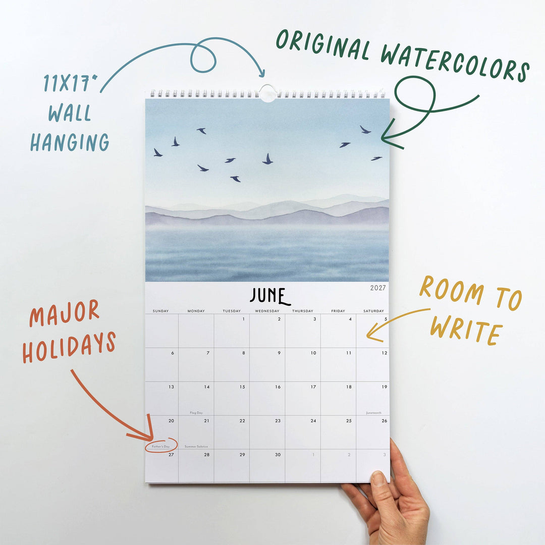 2027 Wall Calendar | Watercolor Landscapes