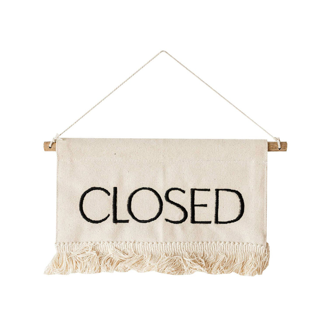 Claudia Embroidered Open-Closed Sign