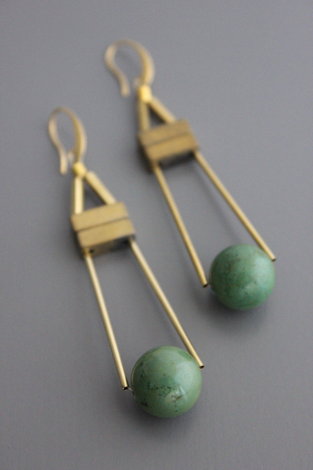 Turquoise & Hematite Drop Earrings