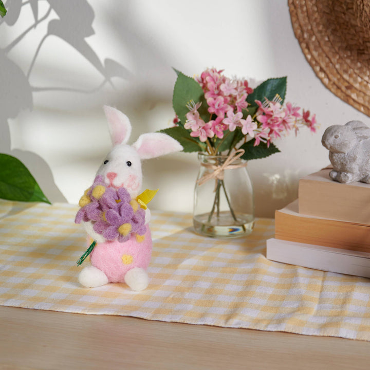 Felt Bunny With Bouquet