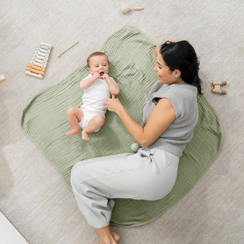 Sage Muslin Cotton Blankets by Comfy Cubs