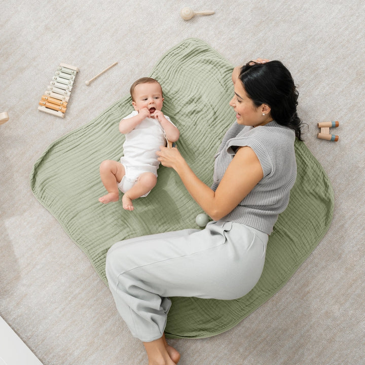 Sage Muslin Cotton Blankets by Comfy Cubs