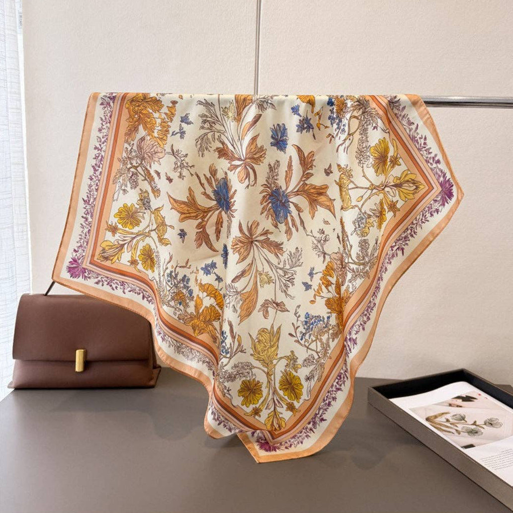 Vintage Botanical Border Square Scarf