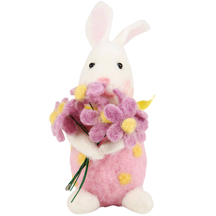 Felt Bunny With Bouquet