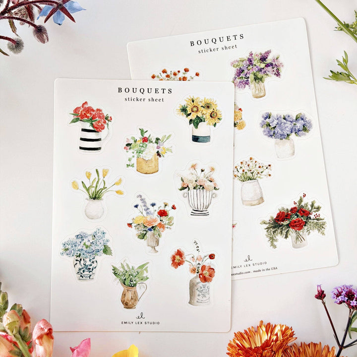 Bouquets Sticker Sheets by Emily Lex