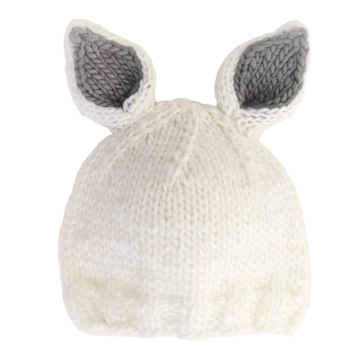 White with Grey Bunny Ears Hat