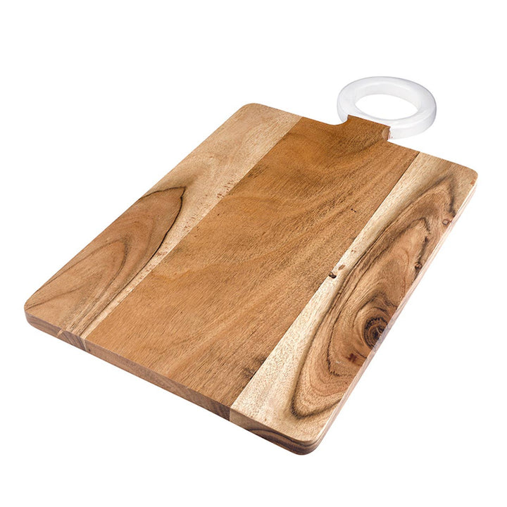 Wood Board with Enamel Handle - Large - White