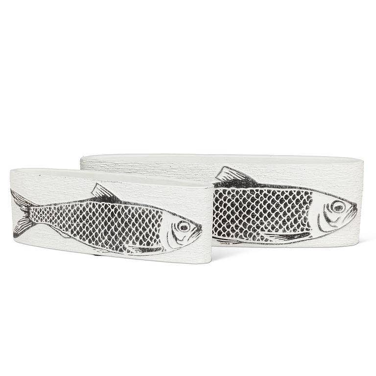 Metallic Fish Oval Planter