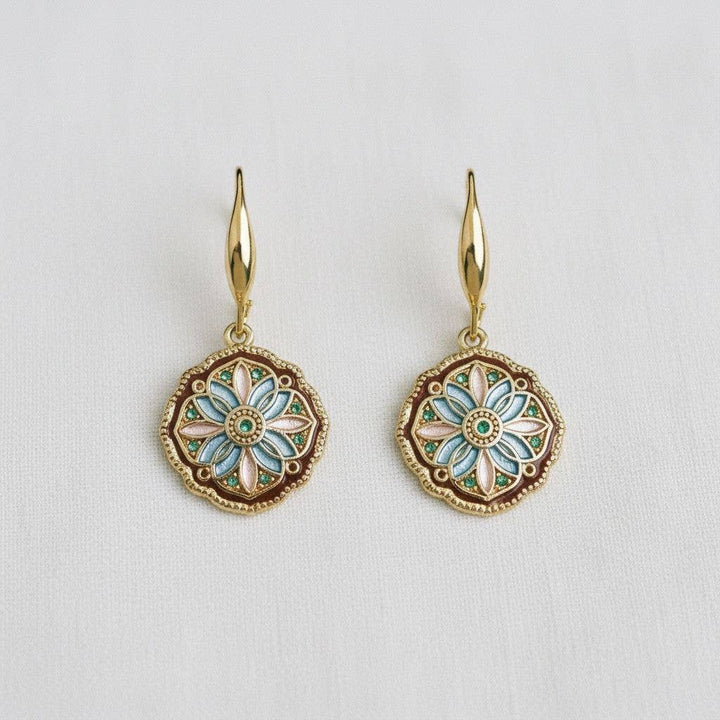 Enamel Drip Art Dangle Earrings