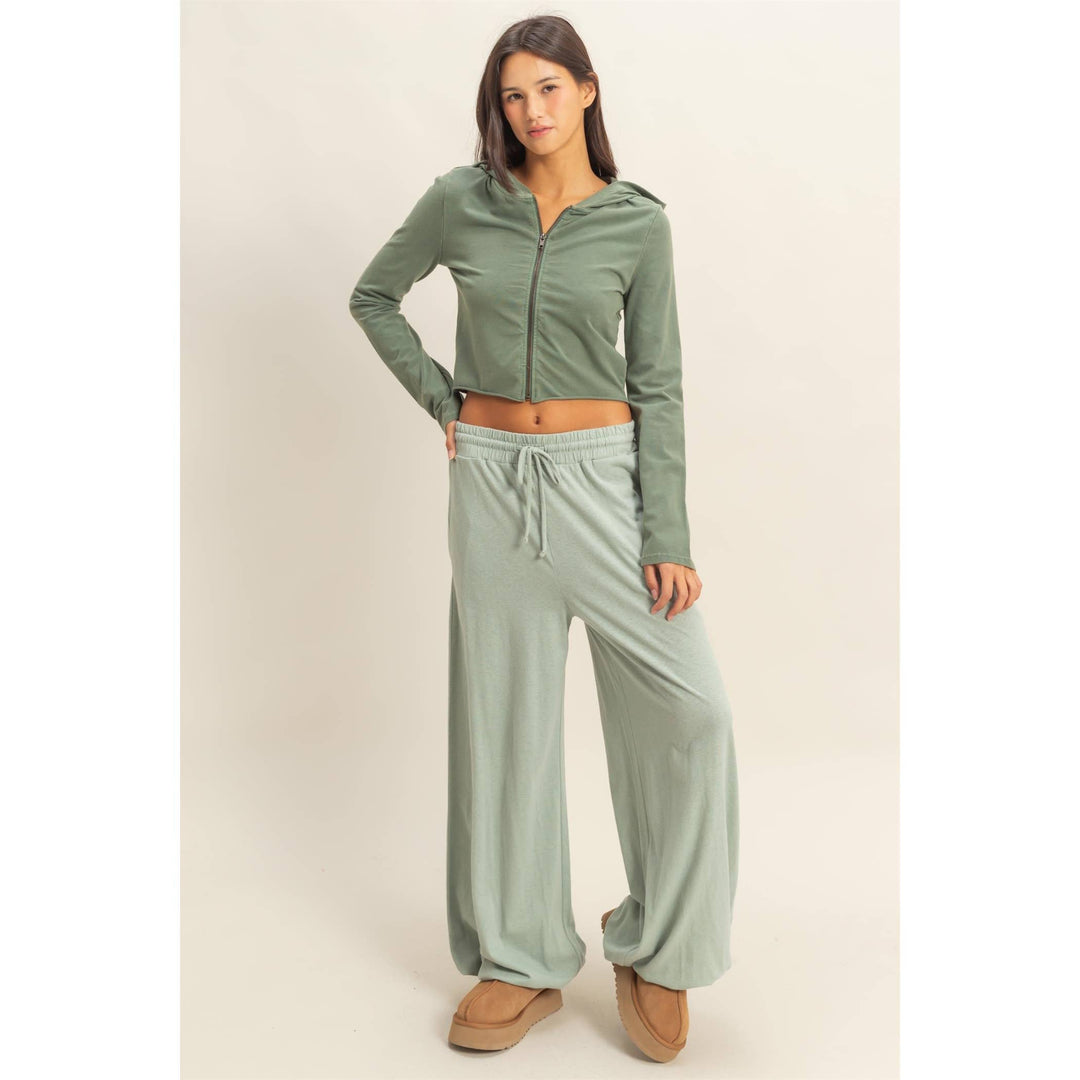 Zip Up Cropped Hoodie