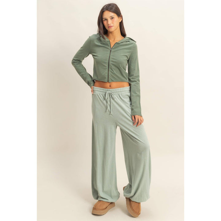 Zip Up Cropped Hoodie