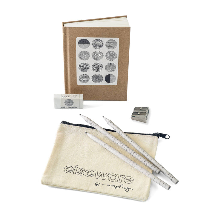 Sketchbook Doodle Set with Paper, Pencils and Bag