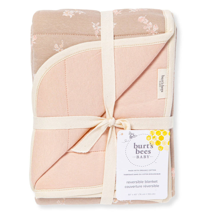 Whimsical Floral Organic Cotton Reversible Baby Blanket