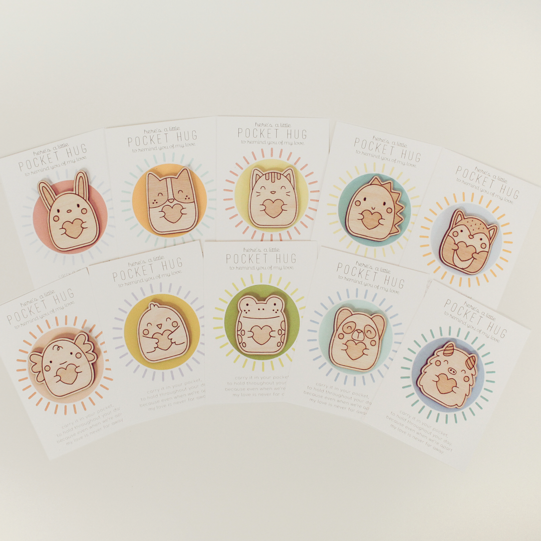 Wooden Panda Pocket Hug "Thinking of You" Gift