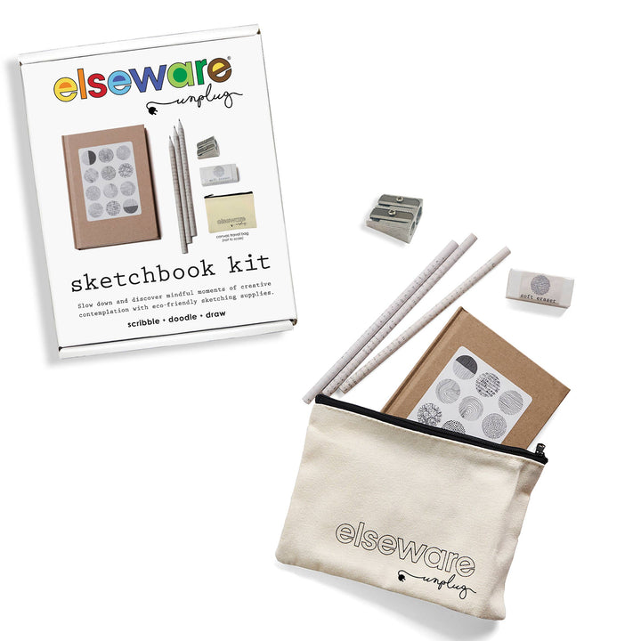 Sketchbook Doodle Set with Paper, Pencils and Bag