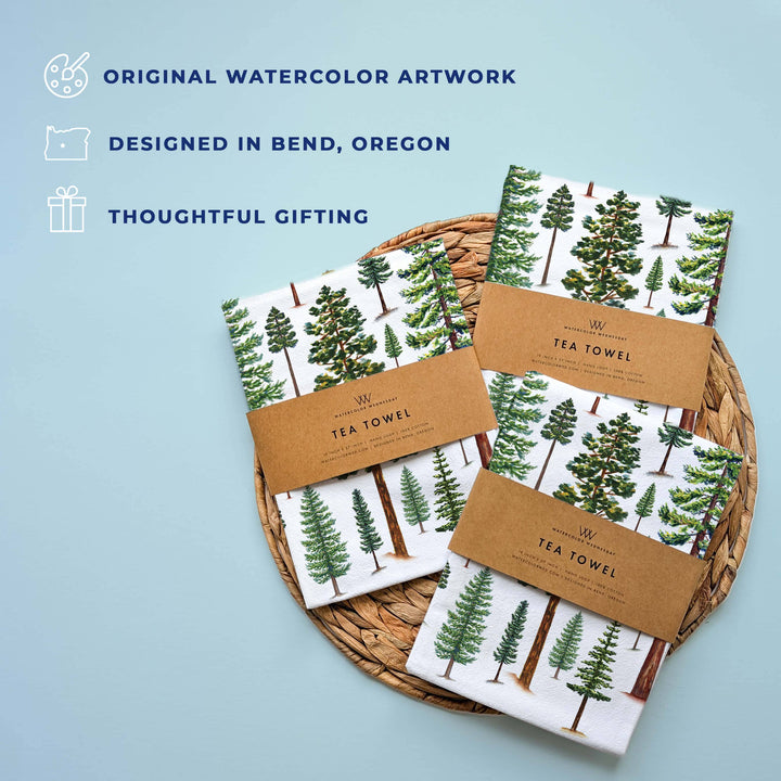 Evergreen Trees Tea Towel