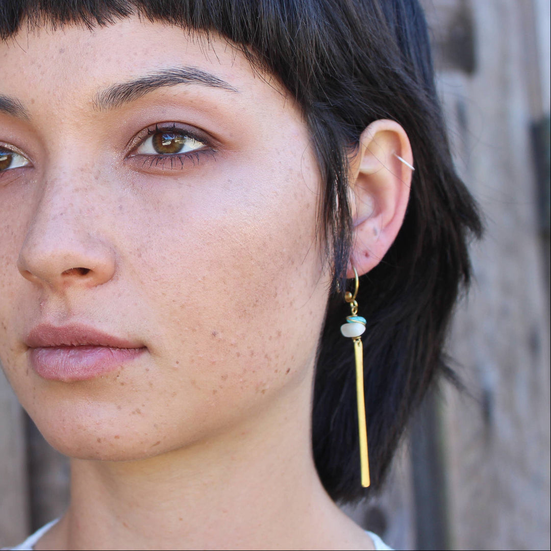 Brass Bar Dangle Earring