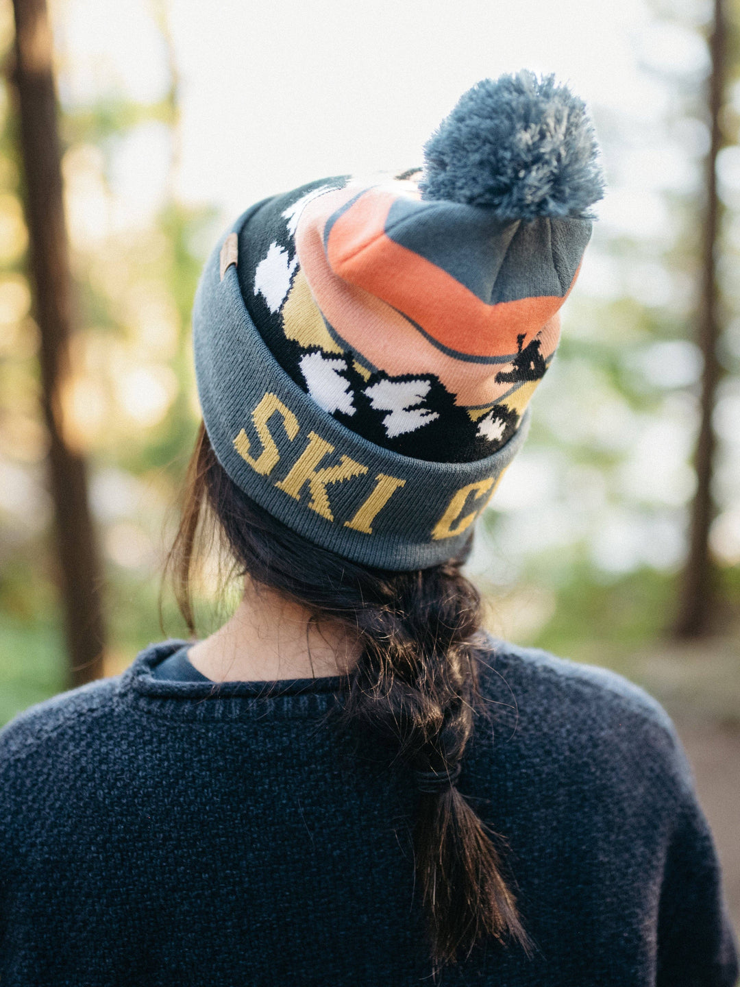 Ski Club Beanie with Pom Pom