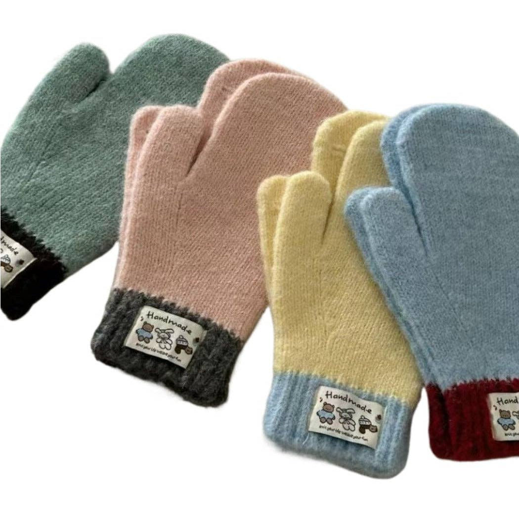 Color-Block Knitted Mittens