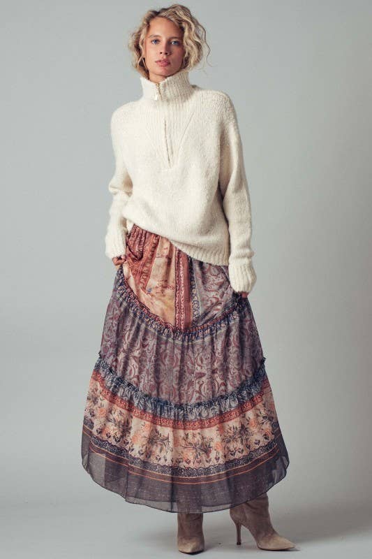 Ivory Textured Quarter-Zip Sweater