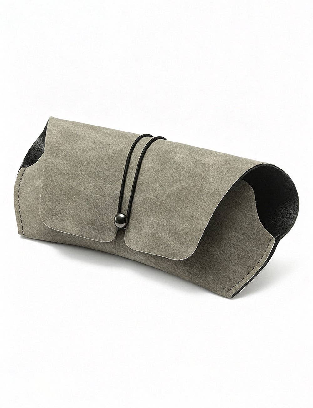 Grey Suede Drawstring Sunglasses Case