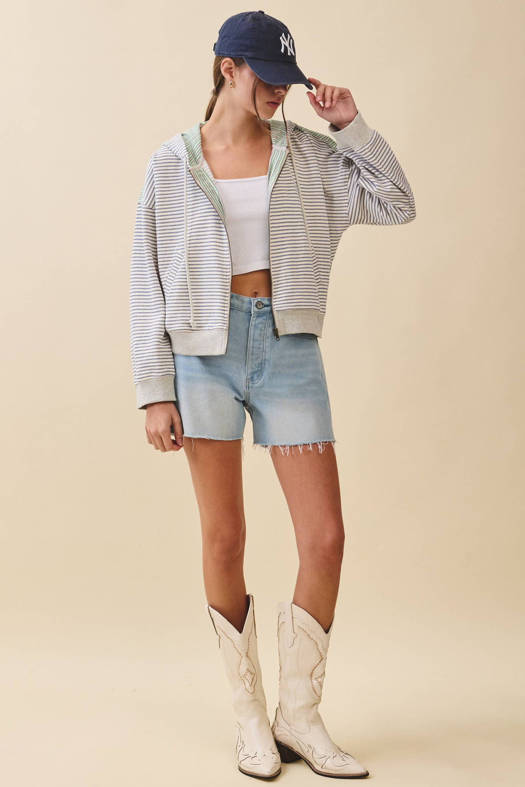 Striped Zip Hoodie