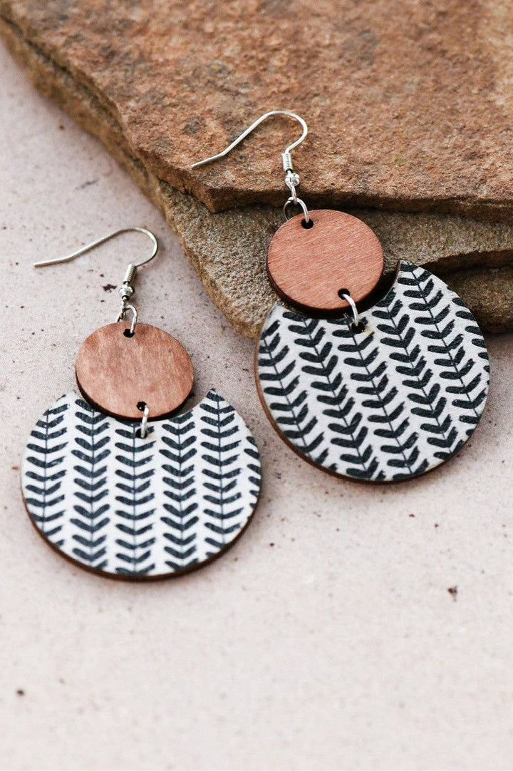 Boho Chic Printed Cork Wooden Dangle Earrings