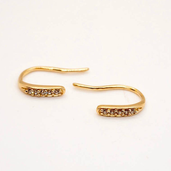 Brass CZ Huggie Earring