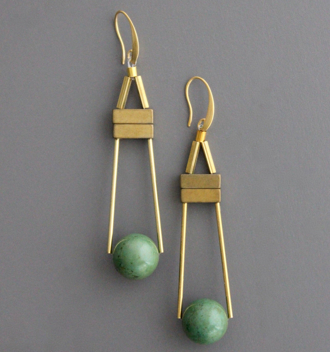 Turquoise & Hematite Drop Earrings