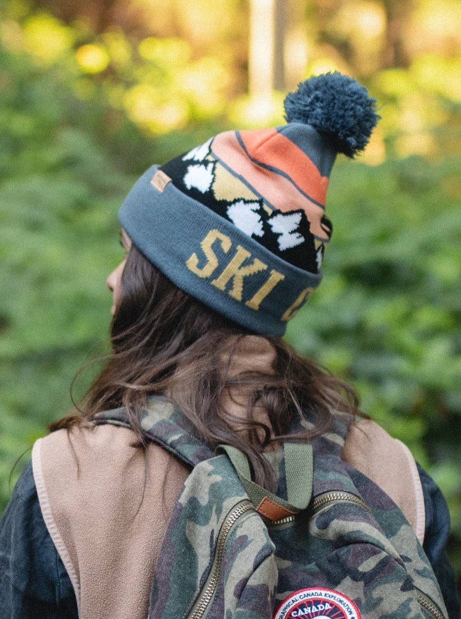 Ski Club Beanie with Pom Pom