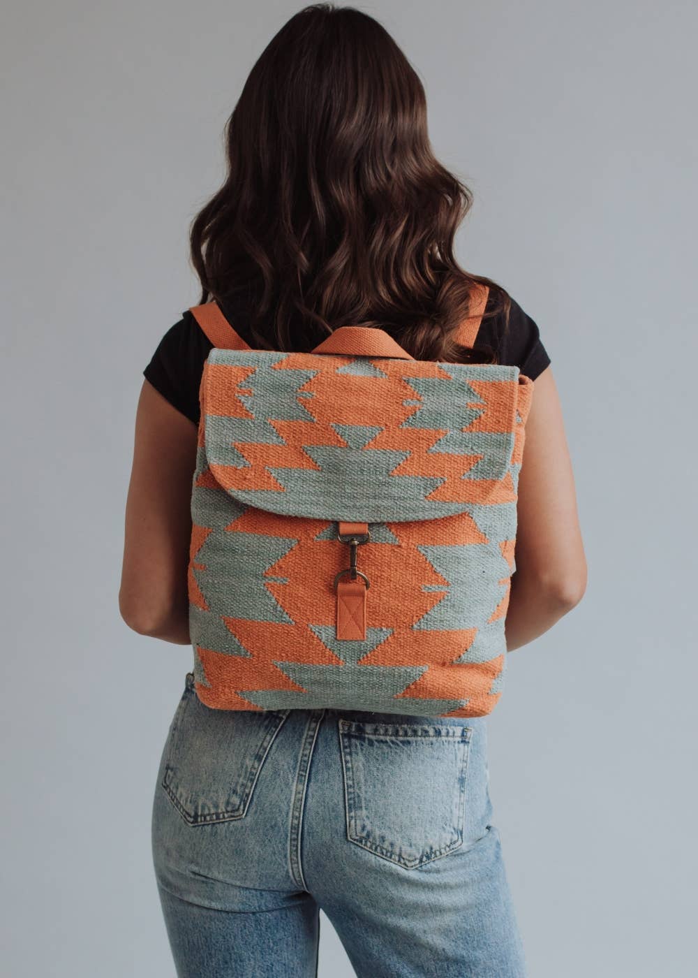 Slate & Orange Aztec Backpack