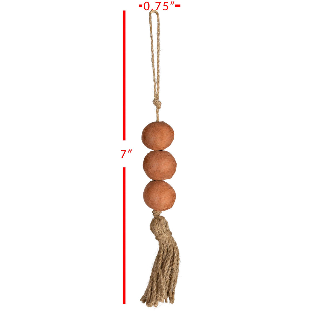 Rambla Beaded Terracotta & Jute Tassel