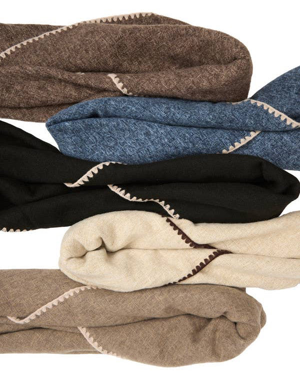 Knitted Triangle Shawl in Taupe, Denim or Coffee