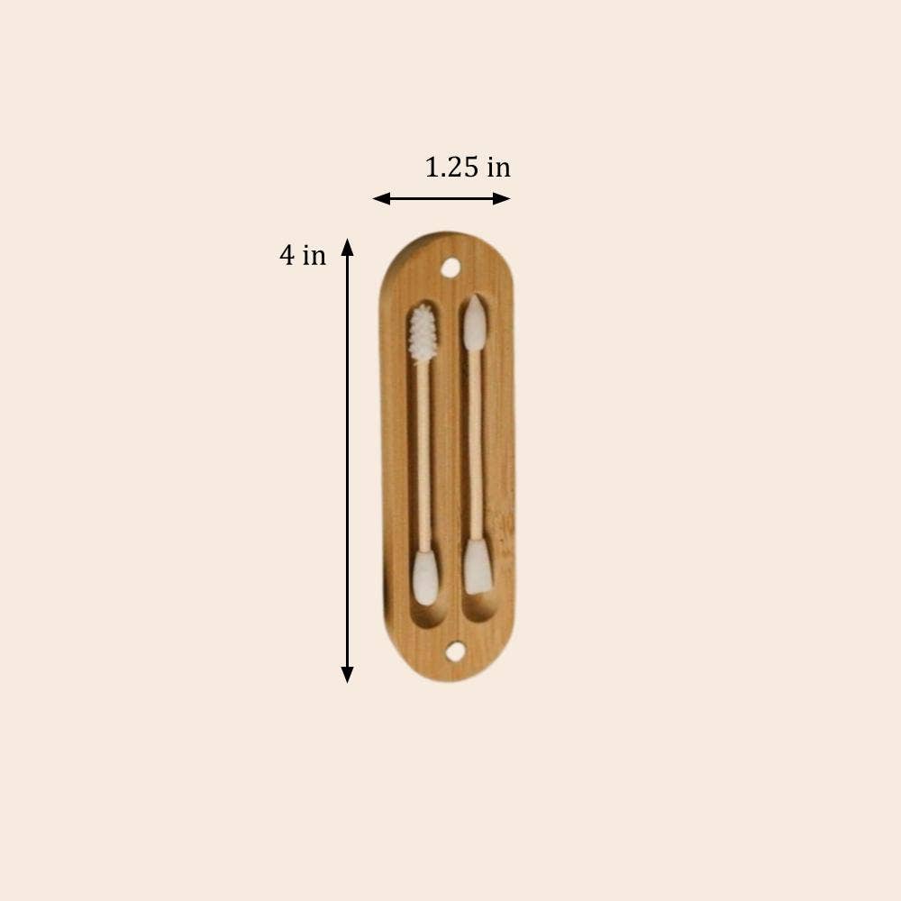 Reusable Bamboo Ear Swabs in Case
