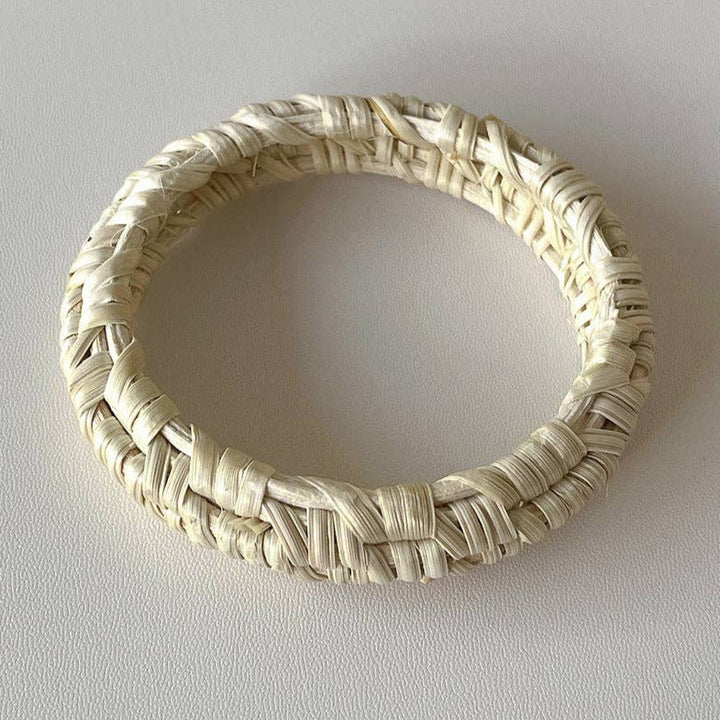 Vintage Straw Braided Round Bracelets