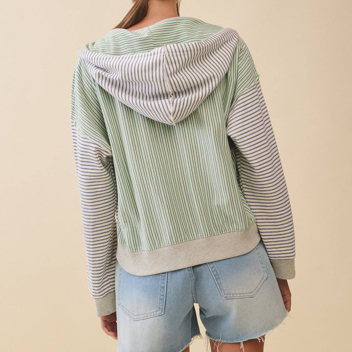 Striped Zip Hoodie