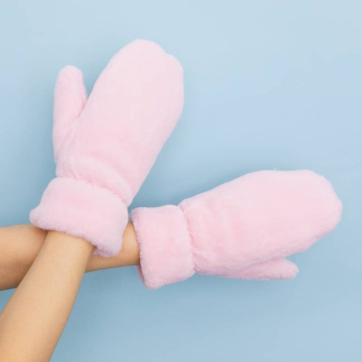 Plush Fleece Lined Cozy Mitten in Shell