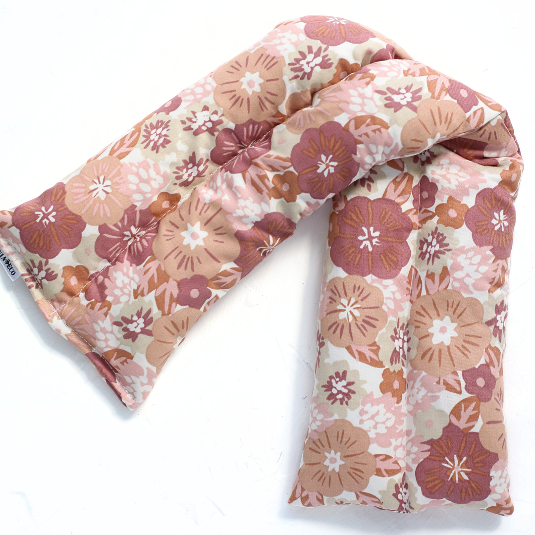 Neck and Body Therapy Rice Wrap in Mauve Flowers Print