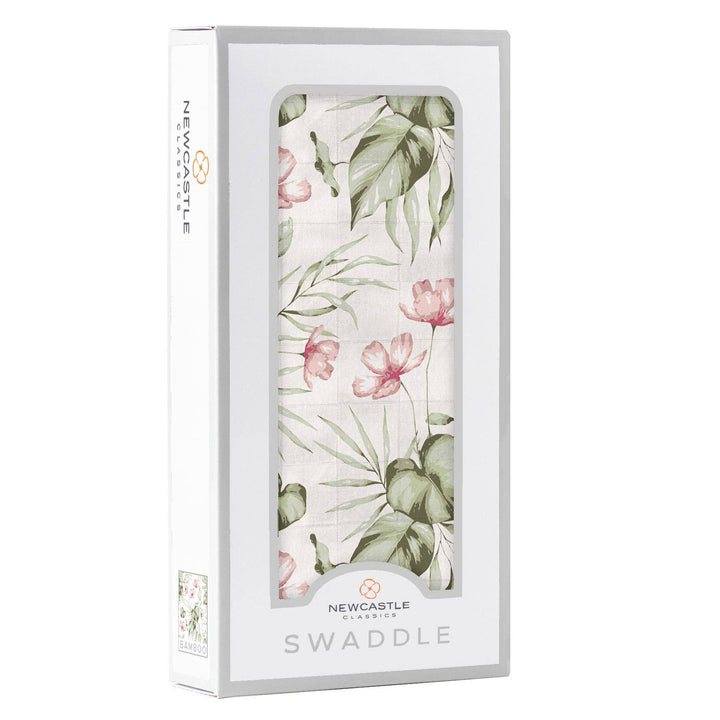 Silver Pink Orchid Bamboo Swaddle