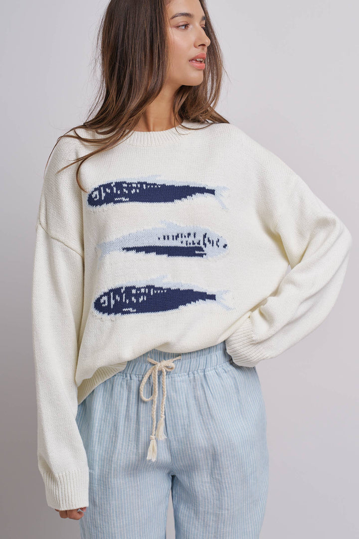 Sardine Oversized Drop-Shoulder Sweater