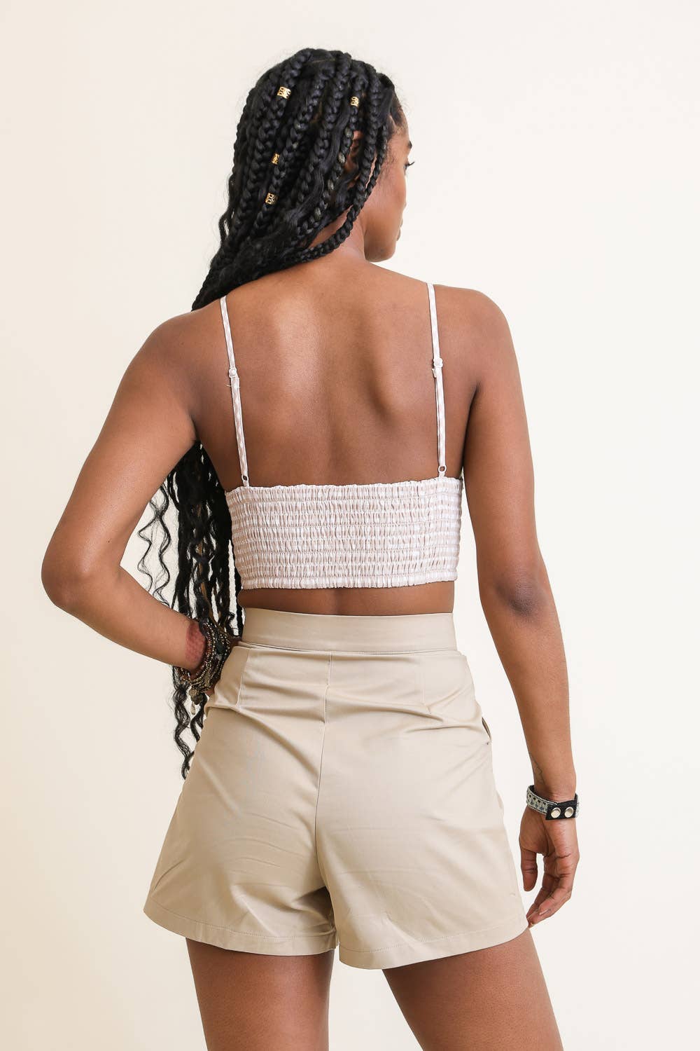 Mocha Gingham Bralette w/ Lace