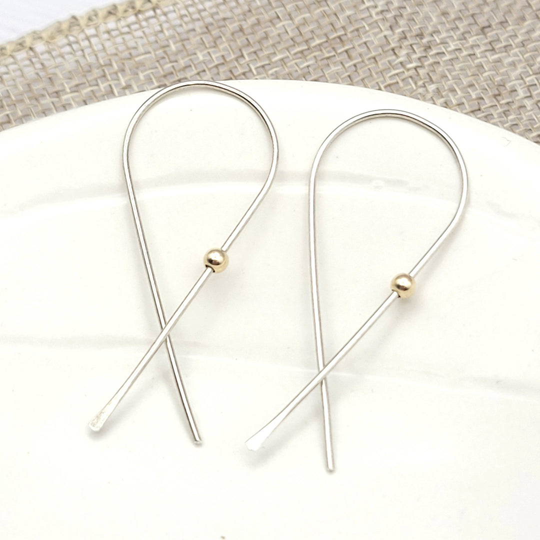 Sterling Silver Wishbone Threader Earrings