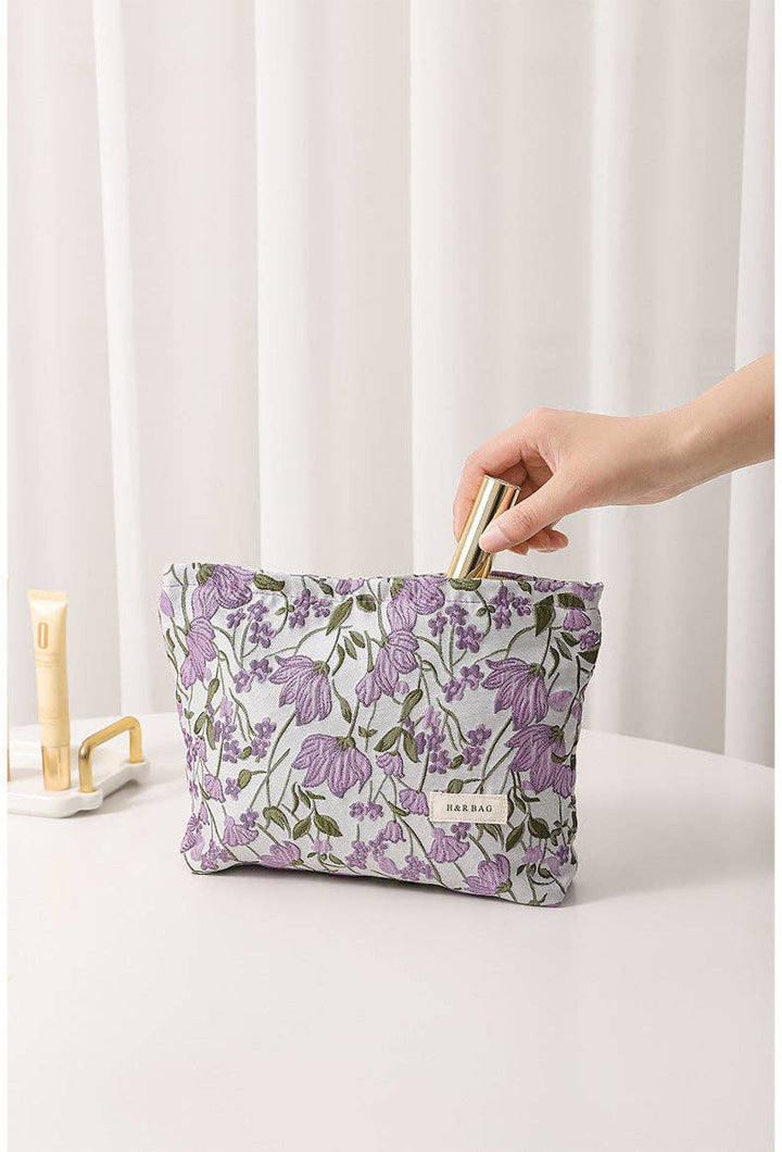 Colorful Embroidery Portable Cosmetic Bag