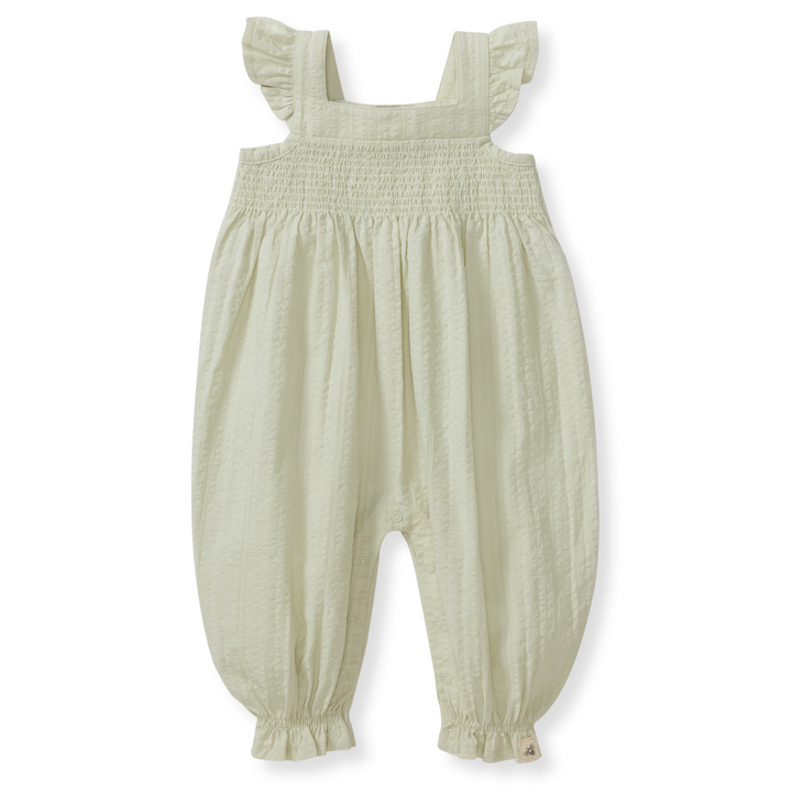 Seersucker Organic Baby Girl Jumpsuit