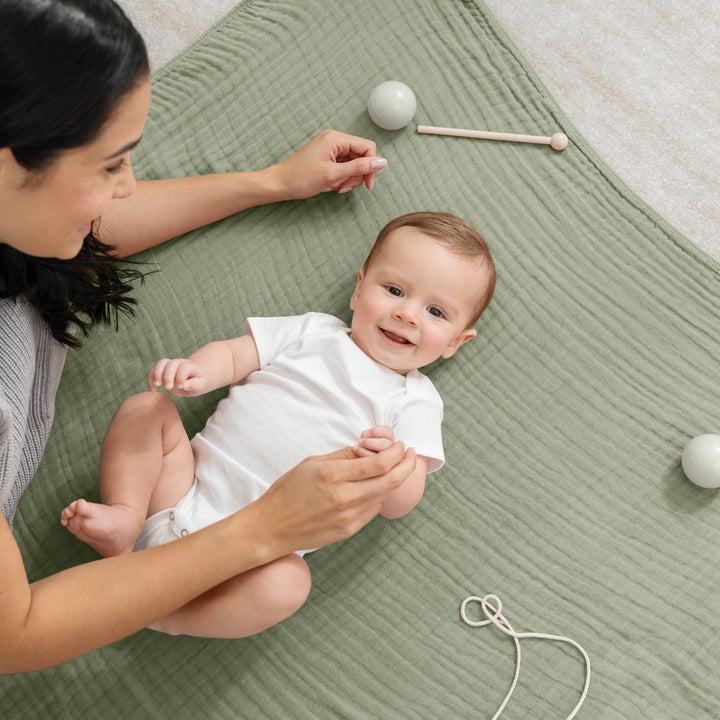 Sage Muslin Cotton Blankets by Comfy Cubs