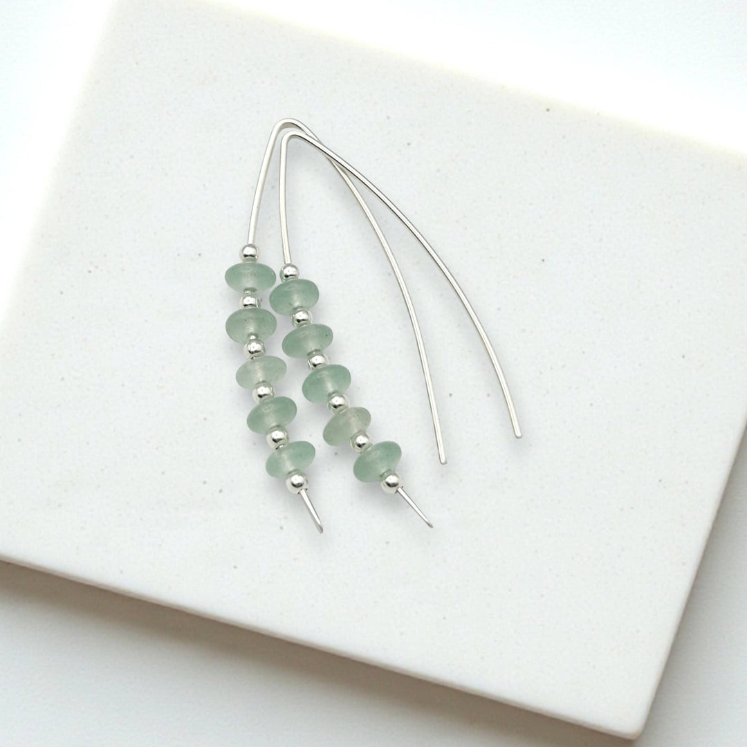Green Aventurine and Sterling Silver Threaders