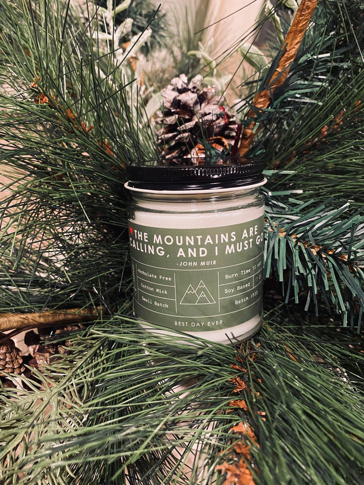 The Mountains Are Calling, And I Must Go (John Muir) Candle